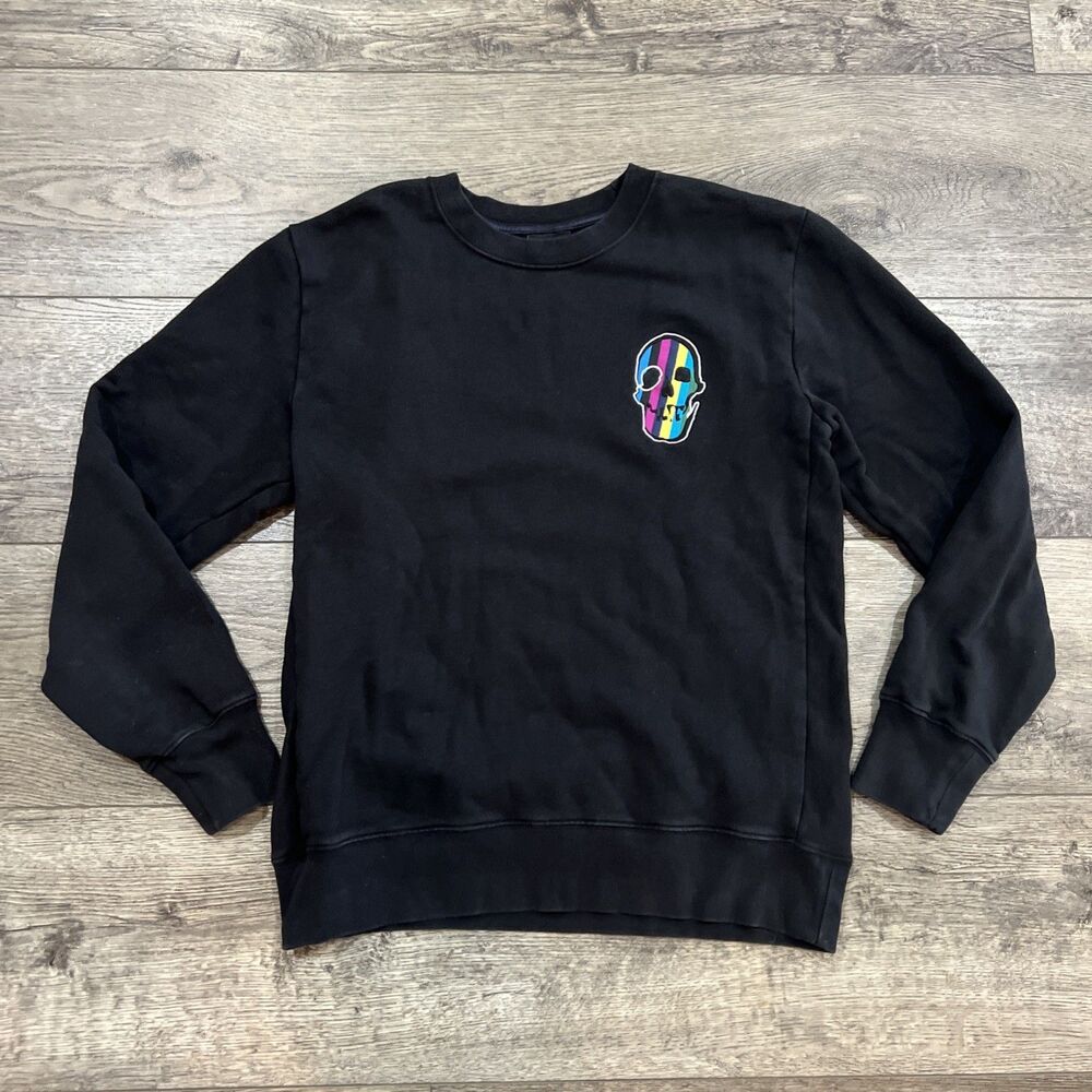 PS Paul Smith Skull Logo Crewneck Sweatshirt Black Mens Medium Embroidered